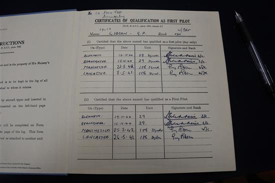 Test Pilots log books and flying books